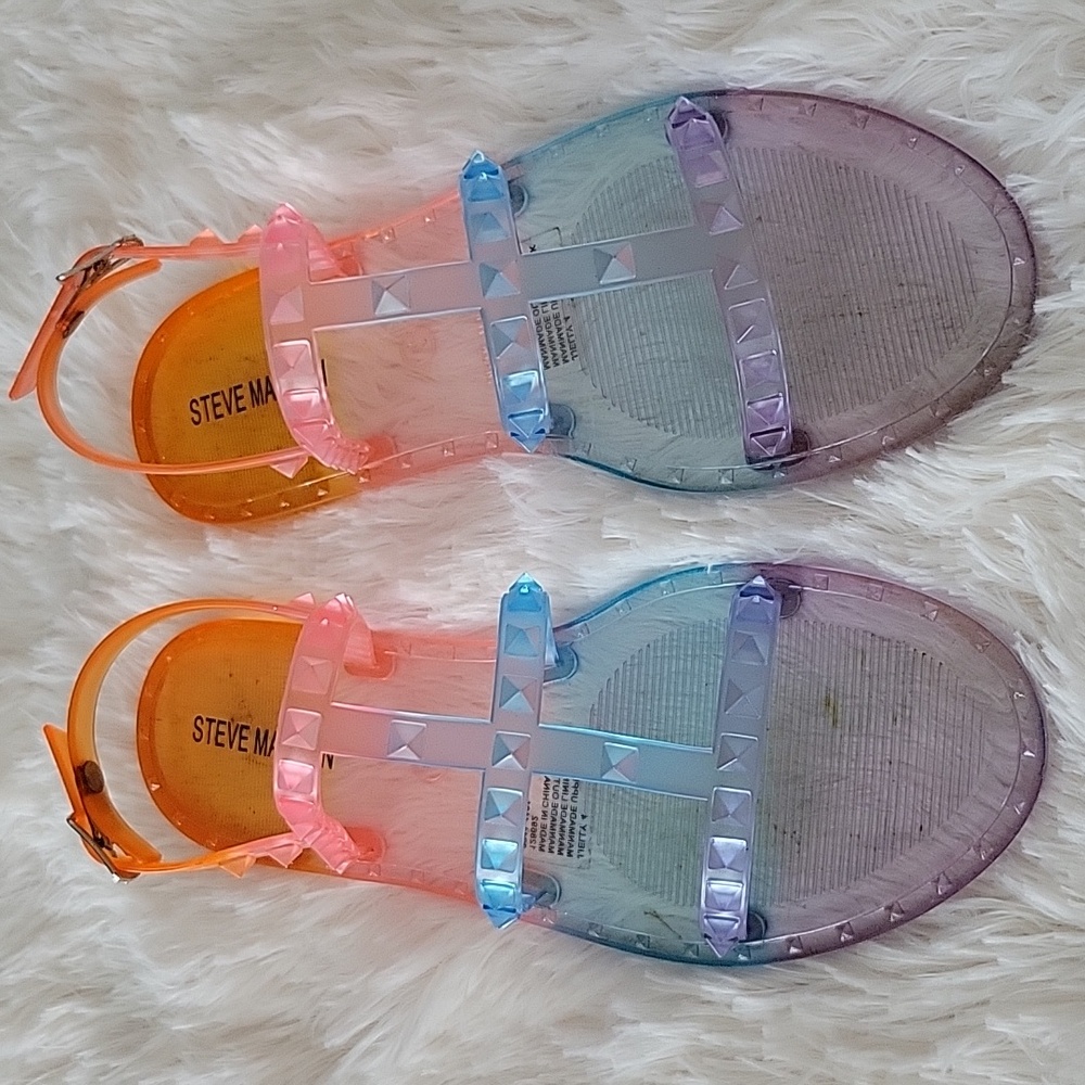 Steve Madden Multi-color Jelly Sandals Girls Size 4 Youth